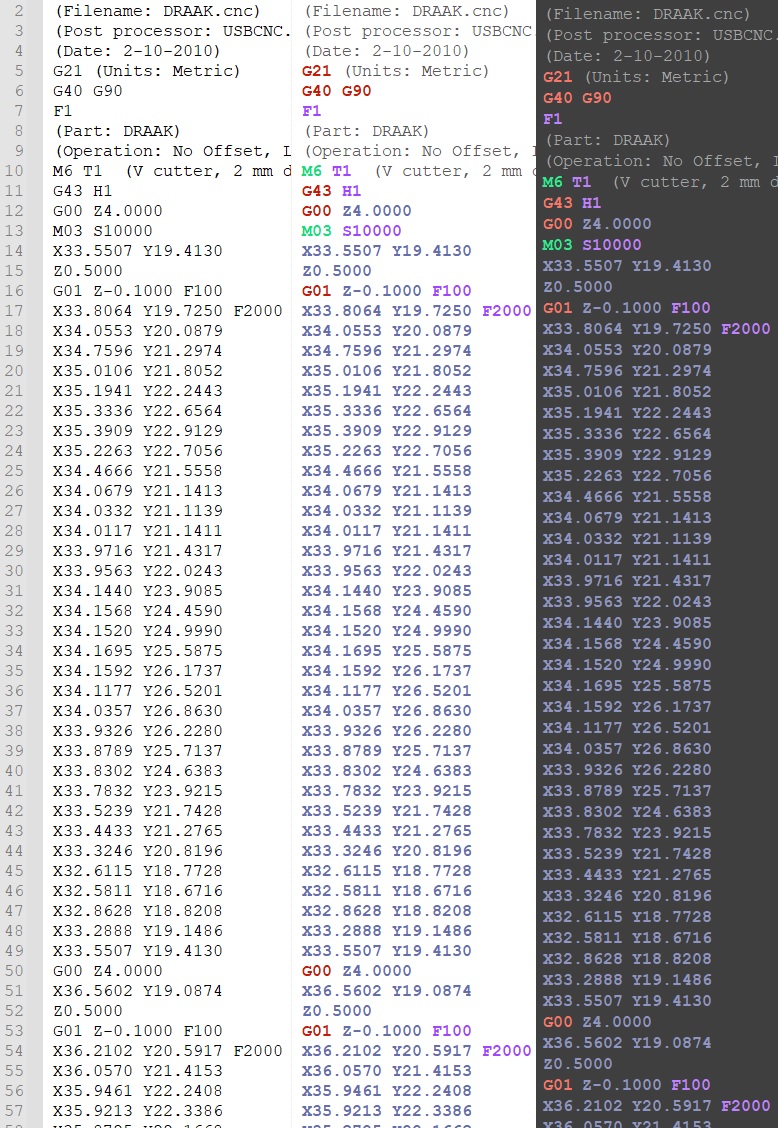 G-Code and macro syntax highlighters now available - Eding CNC